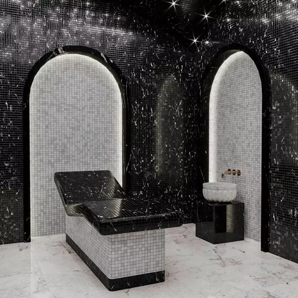 NERO MARQUINA POL мозаика 305*305мм (чип 30*30*7мм) (1уп/15шт) полированная