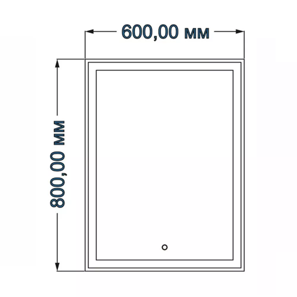 Стиль зеркало  600*800 с сенсором на подложке КВАДРАТНОЕ CS00058006