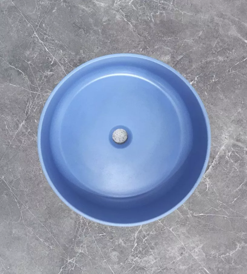 Раковина накладная круглая JOY 420*420*160 M5001 голубой RAL5012