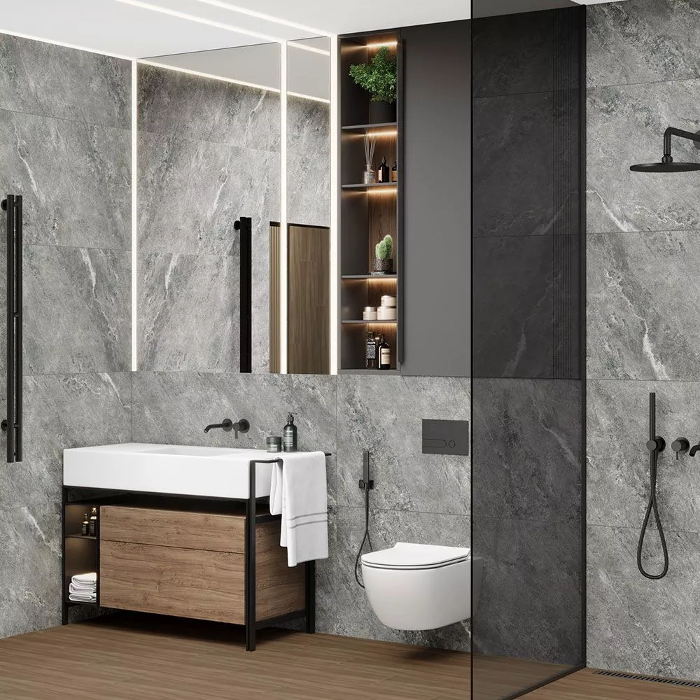 60120AJA25M Ajax Graphite Керамогранит матовый карвинг 600*1200 (2 шт в уп/50,40 м в пал)