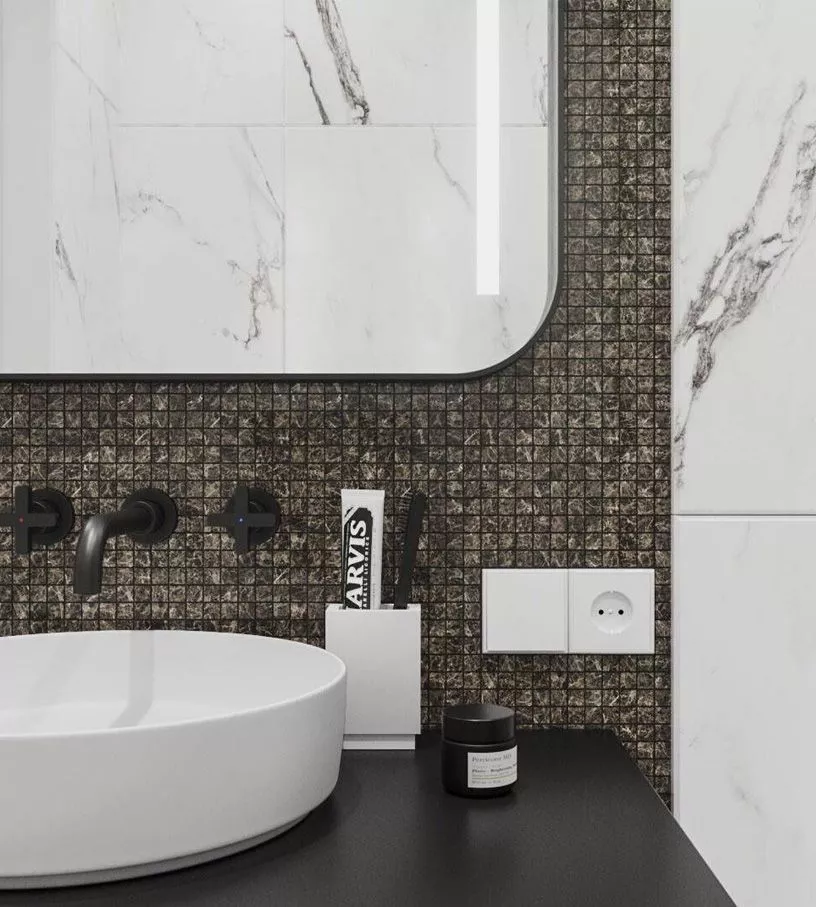 EMPERADOR DARK POL. мозаика 305*305 мм (чип 15*15*4мм) (1уп/20шт) полированный