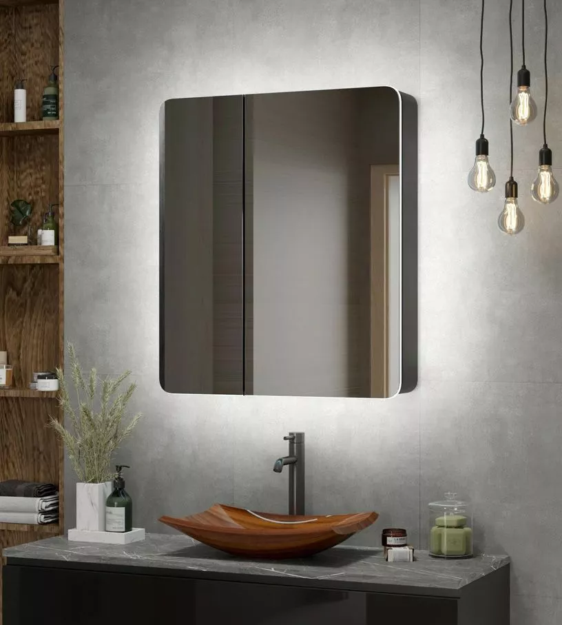 Зеркало-шкаф "Eltoro black LED" 760х850 СКИДКА 50%