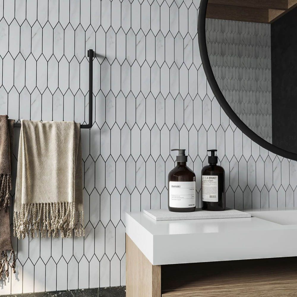 ROYAL CARRARA мозаика 257,5*313мм (чип 48*195*6мм) (1уп/18шт)