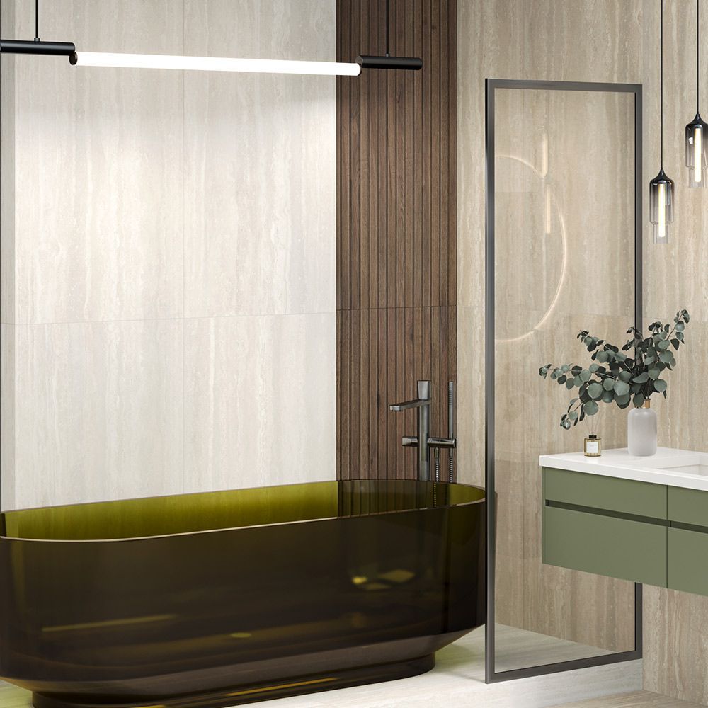 60120TVW02M Travertine World Crema Керамогранит матовый карвинг 600*1200 (2 шт в уп/50,40 м в пал)