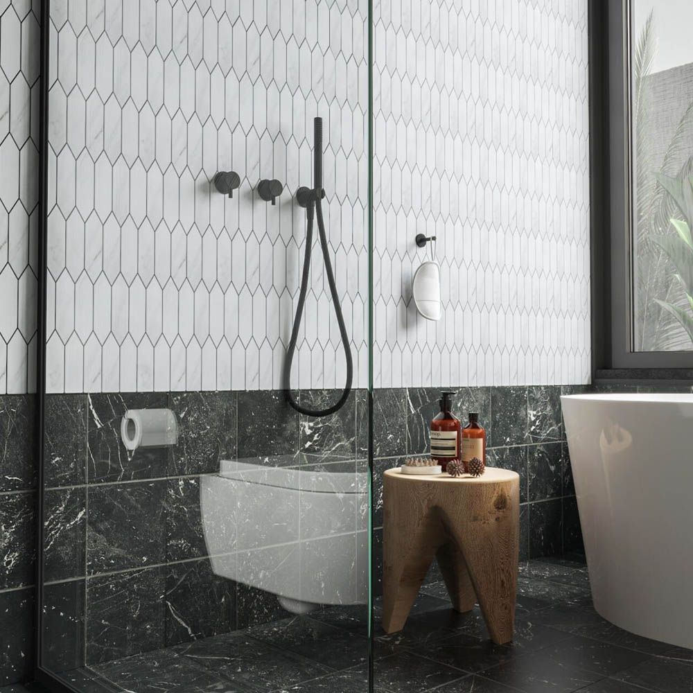 ROYAL CARRARA мозаика 257,5*313мм (чип 48*195*6мм) (1уп/18шт)