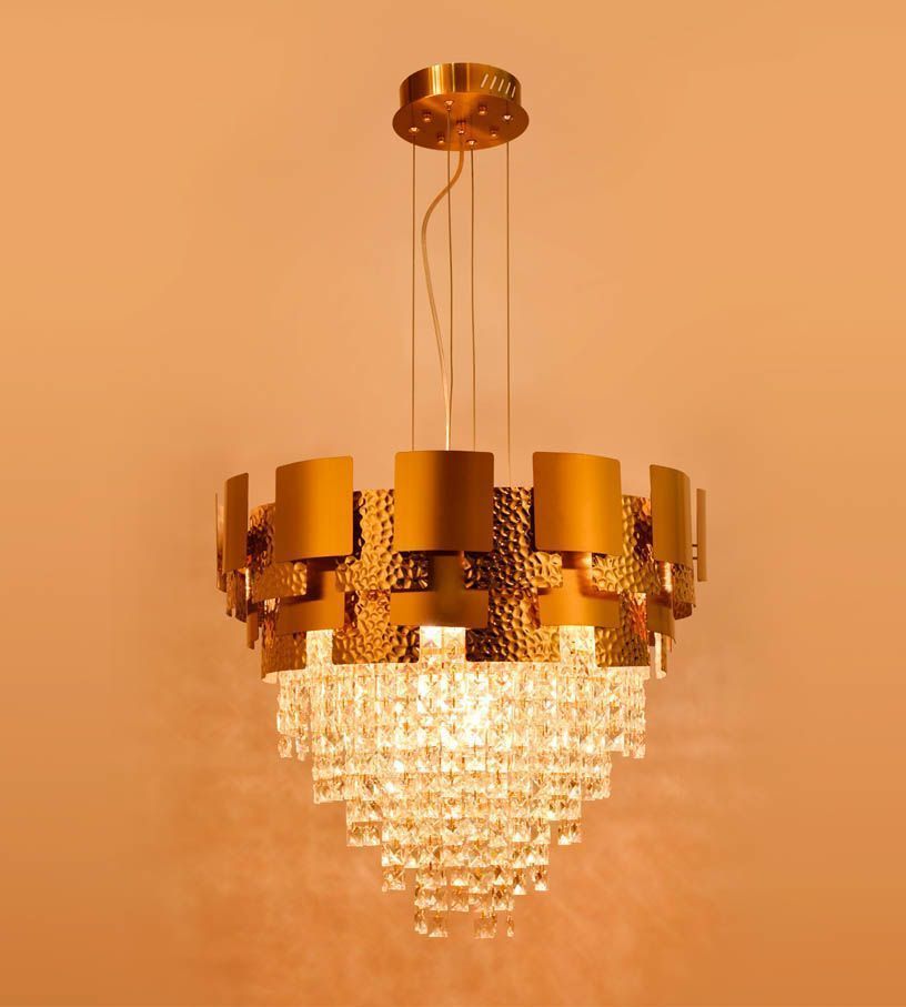 TR5243/9 GD/CL E14/9 max 40W Подвесная хрустальная люстра "Амбрелла" (-20%) 