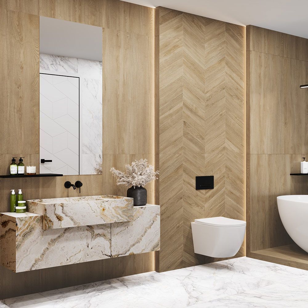 Walnut Chevron Light D120251M Керамогранит матовый карвинг 1200*600 (2 шт в уп/41,76 м в пал)