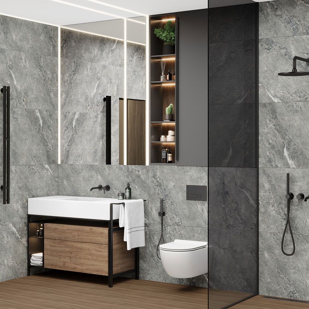 60120AJA25M Ajax Graphite Керамогранит матовый карвинг 600*1200 (2 шт в уп/50,40 м в пал)