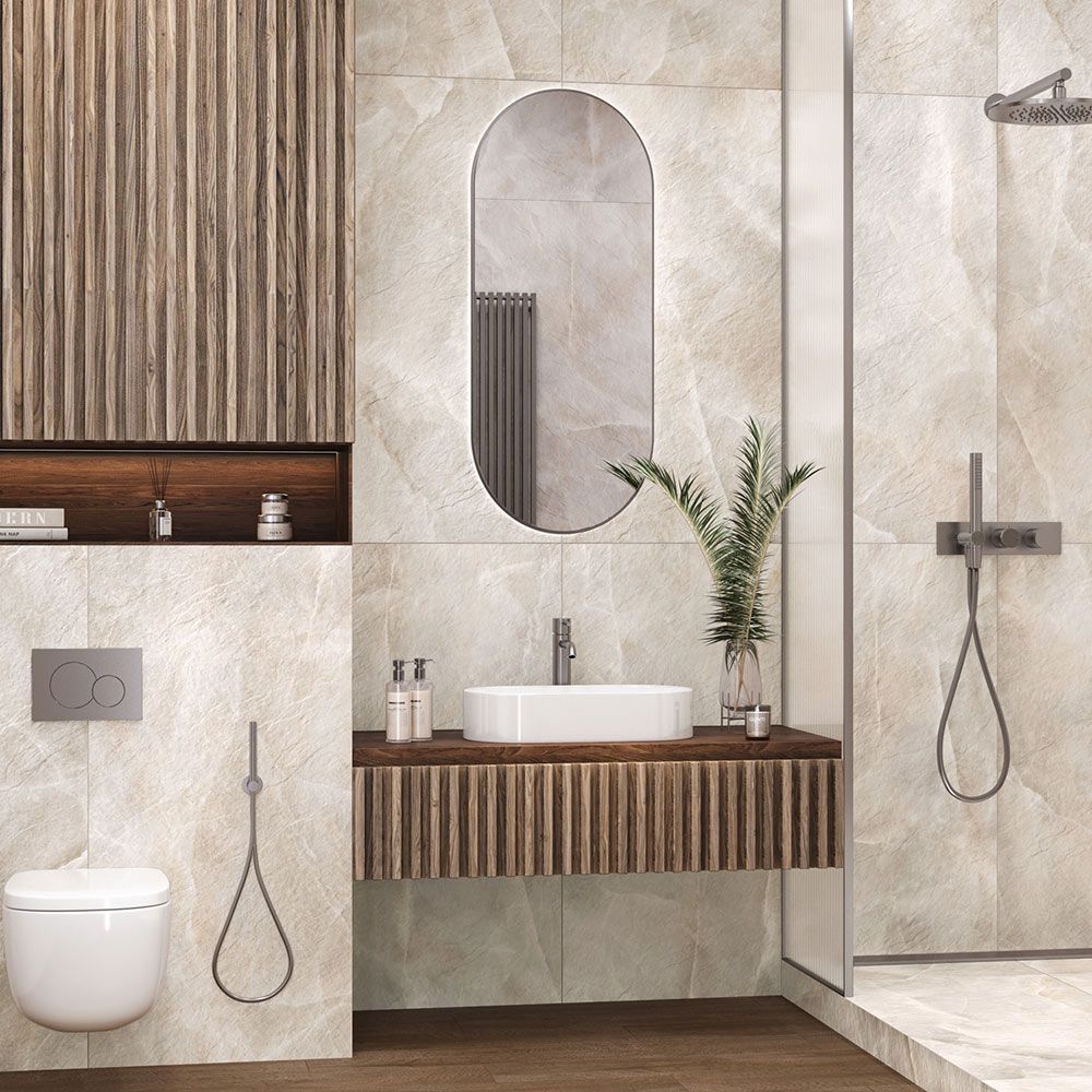 Salt Beige D120245L Керамогранит лаппатированный карвинг 1200*600 (2 шт в уп/41,76 м в пал)