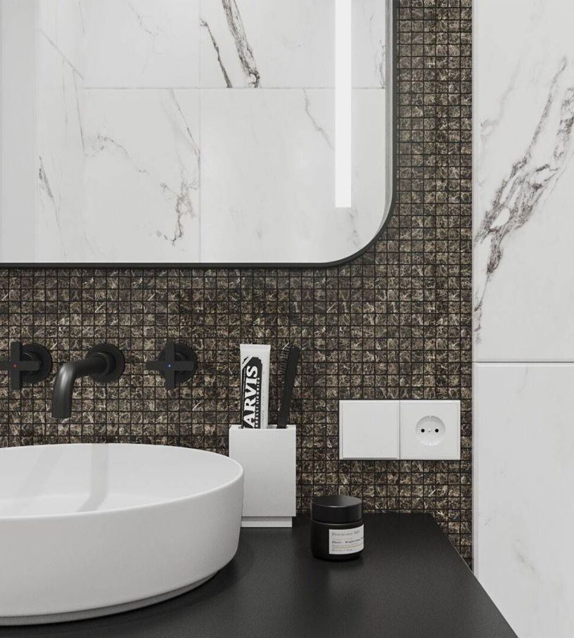 EMPERADOR DARK POL. мозаика 305*305 мм (чип 15*15*4мм) (1уп/20шт) полированный
